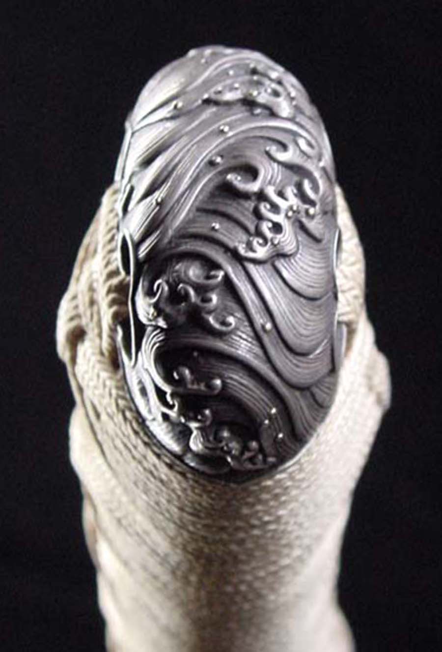 波濤図銀地一作打刀拵（樫野直信一作拵）<span style=